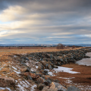 Minas Basin coastline near Grand Pré, Nova Scotia