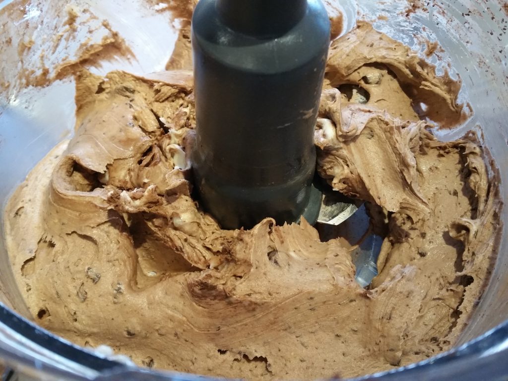 Photo 4: Now add the extra yummy ingredients (cocoa, chocolate chips, honey, peanut butter etc). Blend until it's all incorporated. Eat at once or freeze!